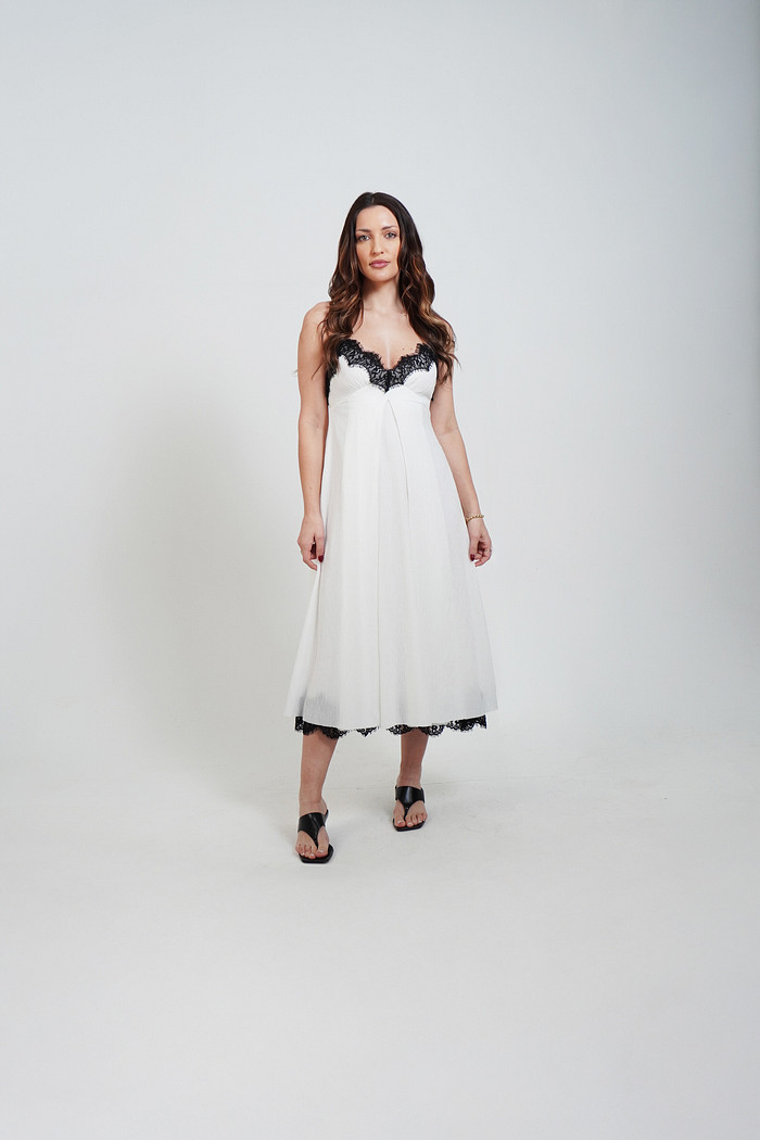 VESTIDO MIDI GABY OFF WHITE NV