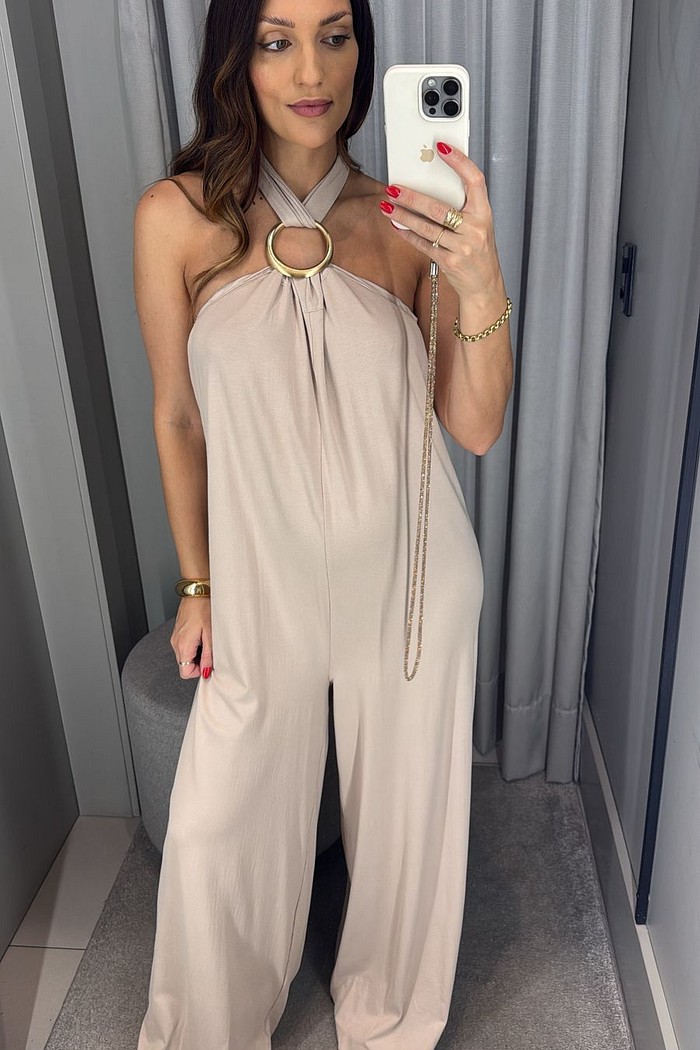 MACACAO LONGO FRENTE UNICA BEGE LANÇA PERFUME