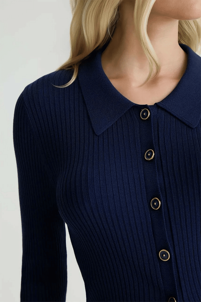 CARDIGAN TRICOT SILVIE  AZUL RETRO NV