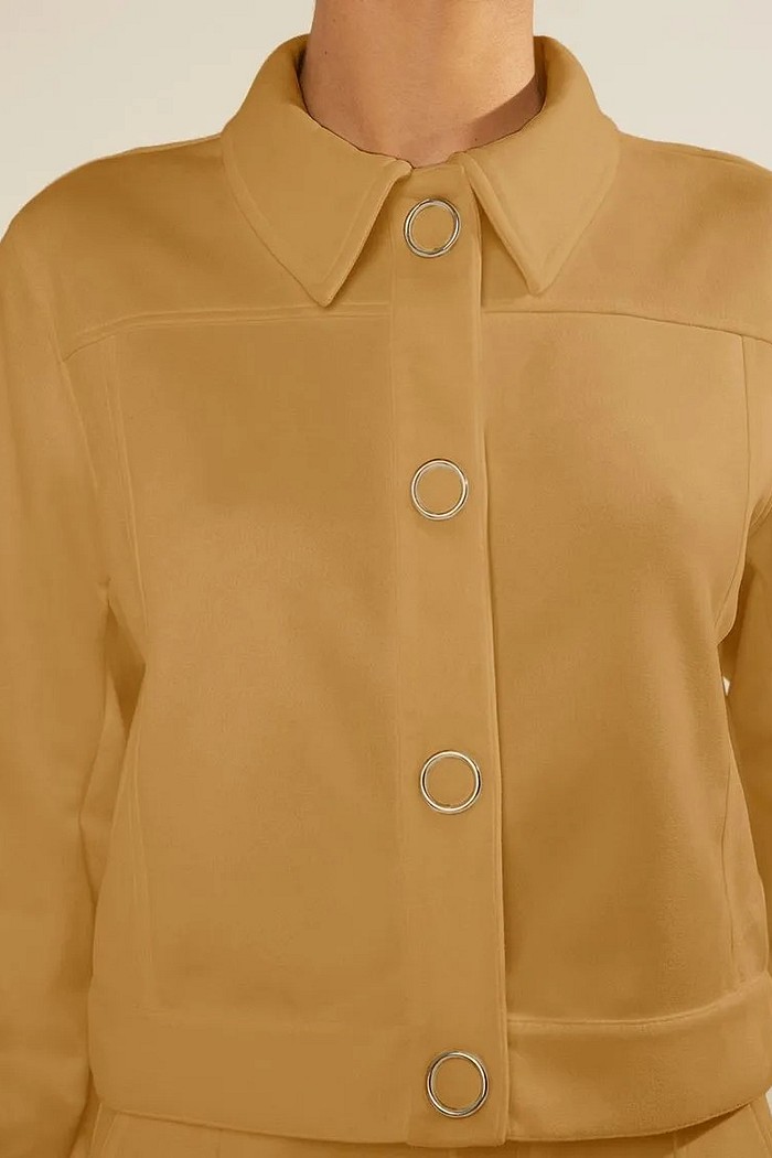 JAQUETA SOLTA MANGA LONGA PADRAO CAMEL MORENA ROSA