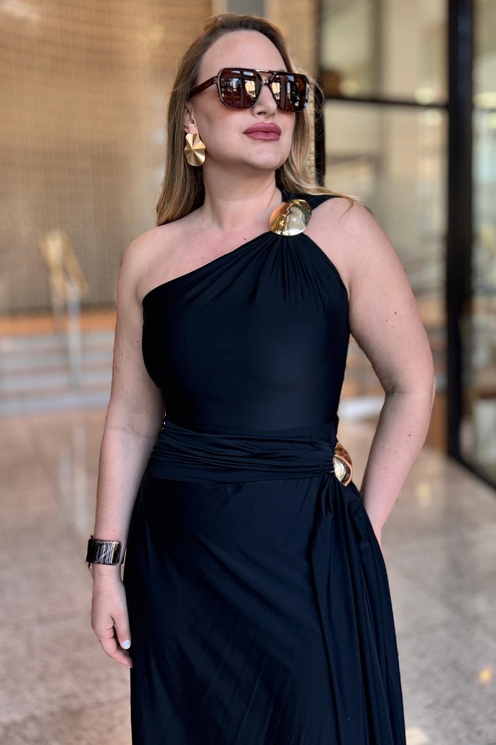 BODY OMBRO UNICO COM METAL PRETO LANÇA PERFUME