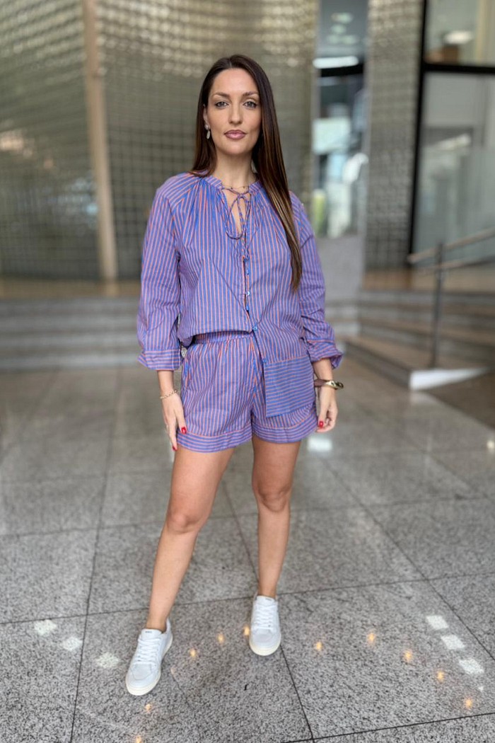 SHORT BASIC VOIL LISTRADO ANIMALE