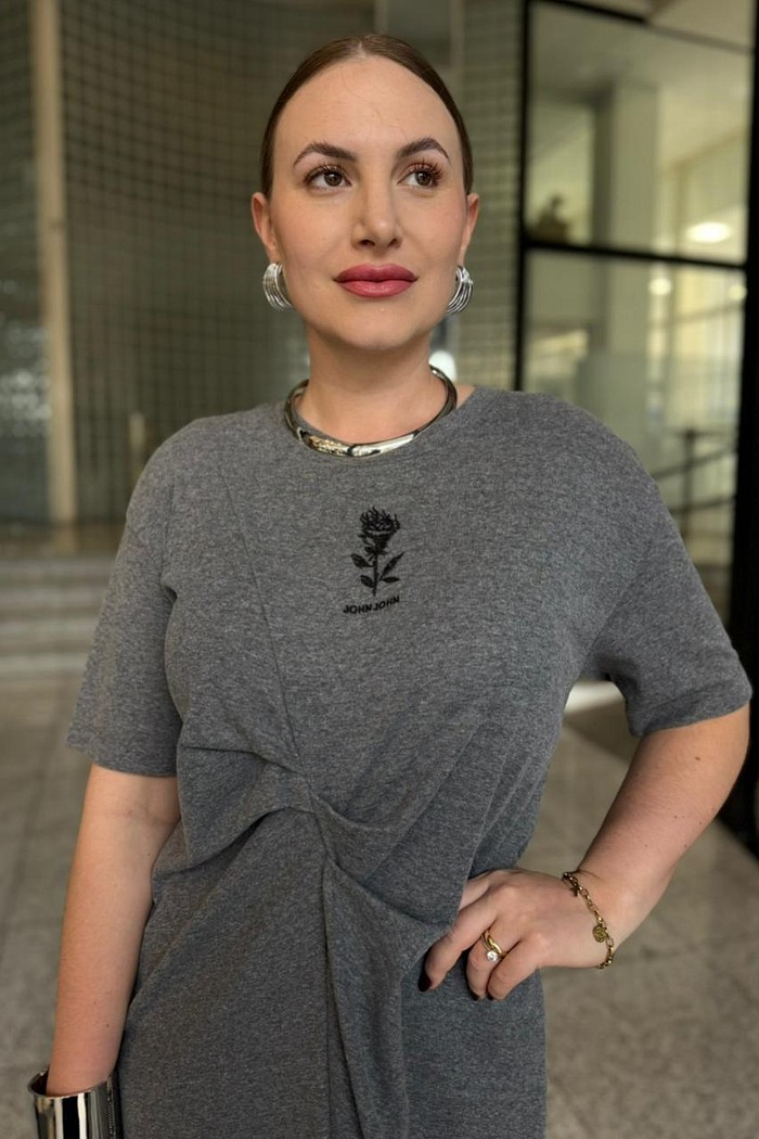 VESTIDO ADDISON CINZA MESCLA JOHN JOHN