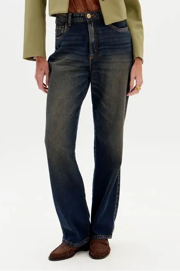 CALCA JEANS RETA SUPER HIGH LANÇA PERFUME