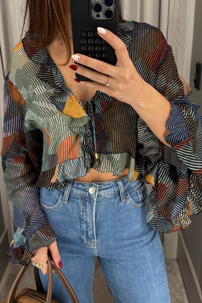 TOP BOHO FOLHAGEM ISLA ANIMALE