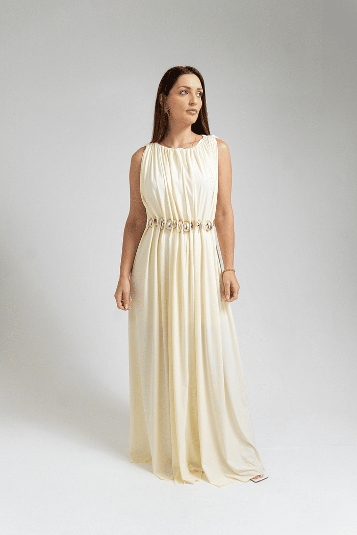 VESTIDO SUPER MIDI COM CORDÃO E AVIAMENTOS LANÇA PERFUME