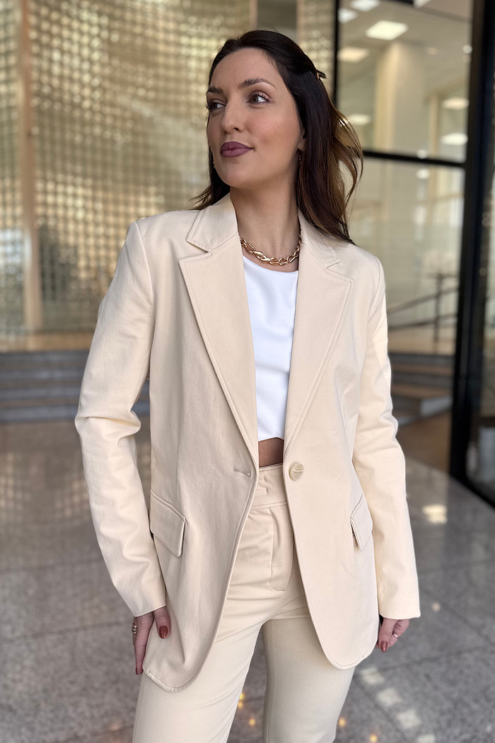 BLAZER UNO BEGE MADEIRA ANIMALE