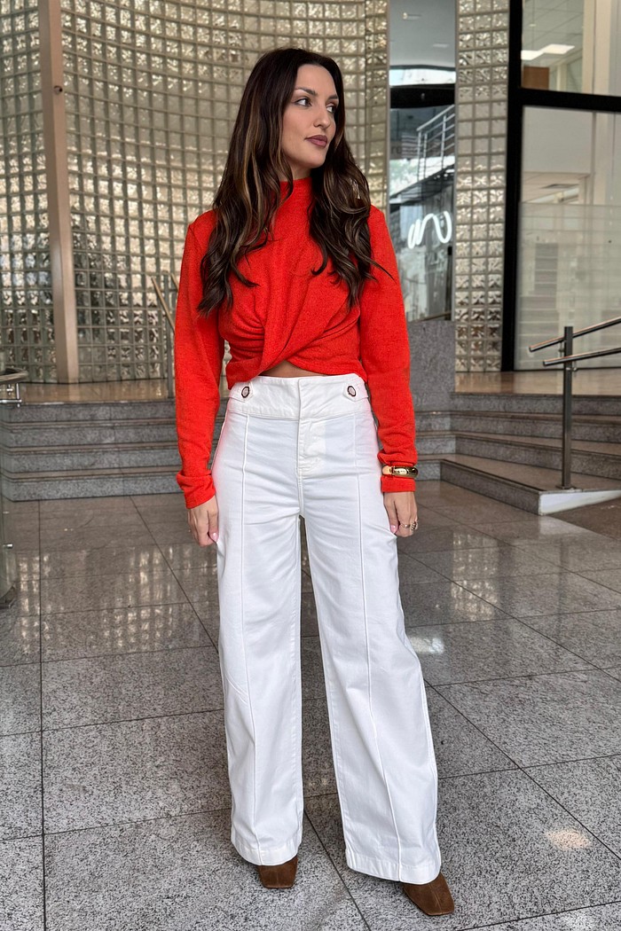 CALCA PANTALONA  ALTA OFF WHITE MORENA ROSA