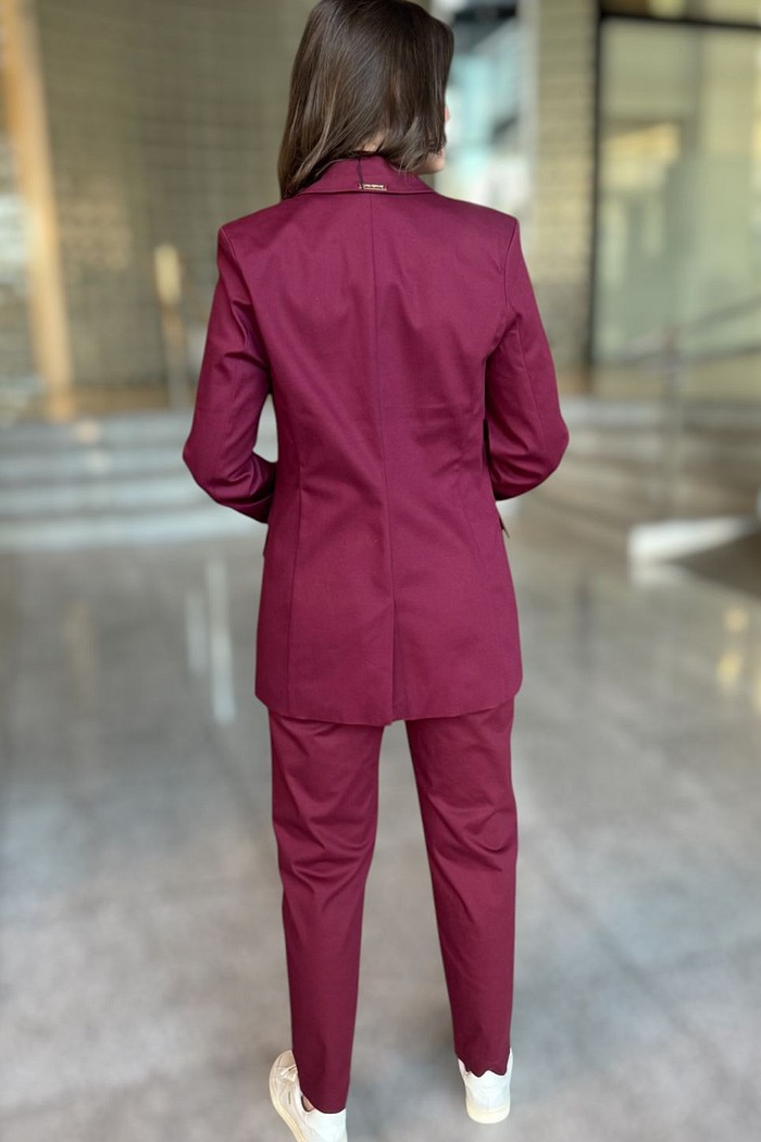 BLAZER SLIM MANGA LONGA BORDO LANÇA PERFUME