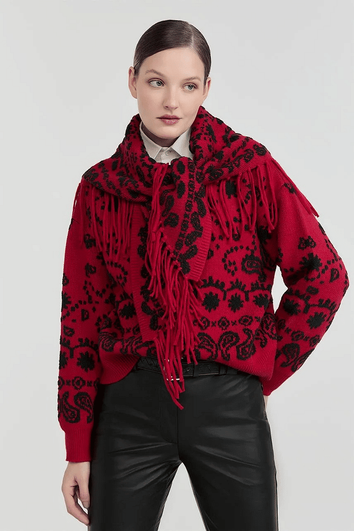 CASACO TRICOT ELIANA  VERMELHO SALSA NV