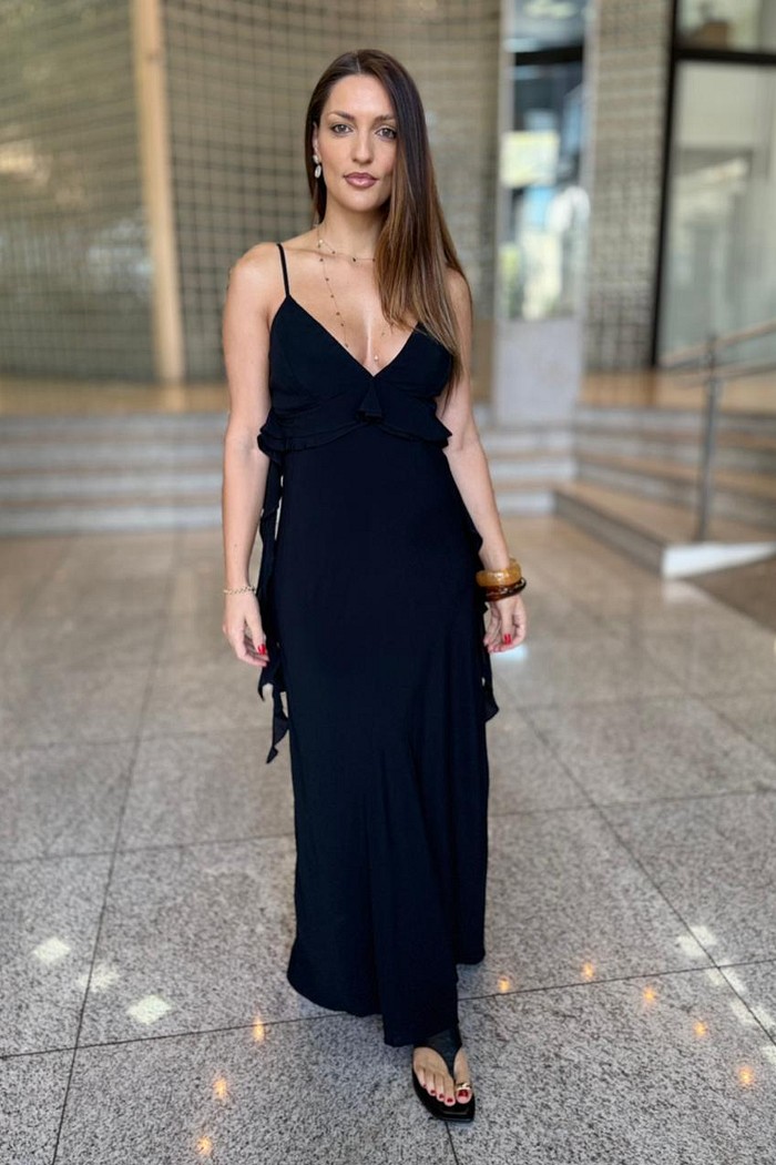 VESTIDO 2 BABADOS PRETO MY PLACE