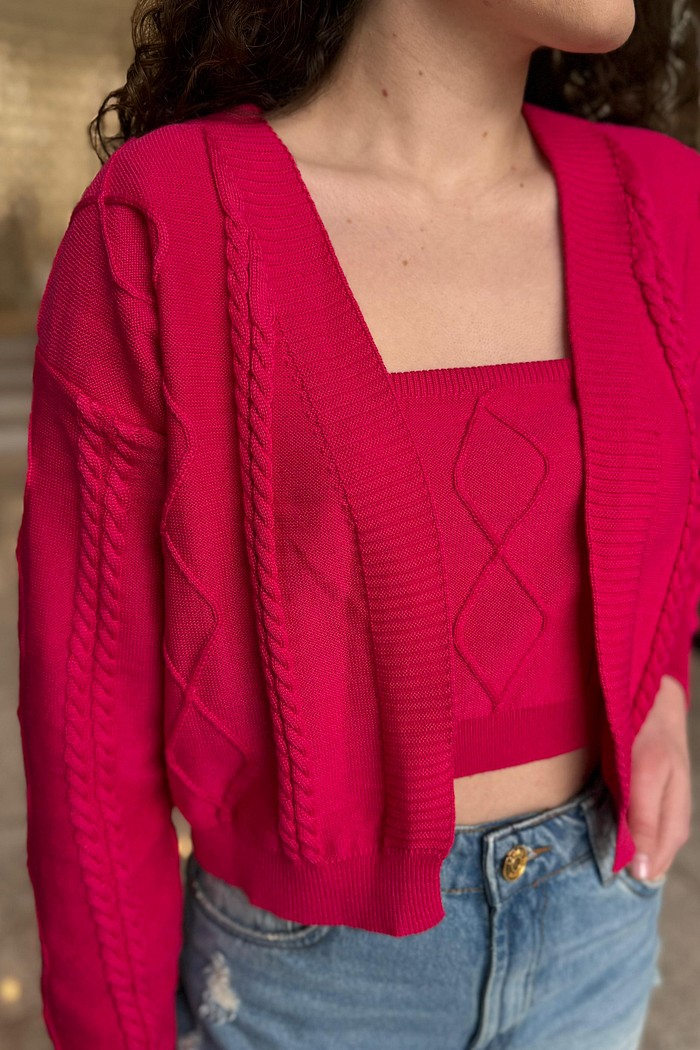 TWIN SET PONTO TRANCA TRICOT CHERRY MY PLACE