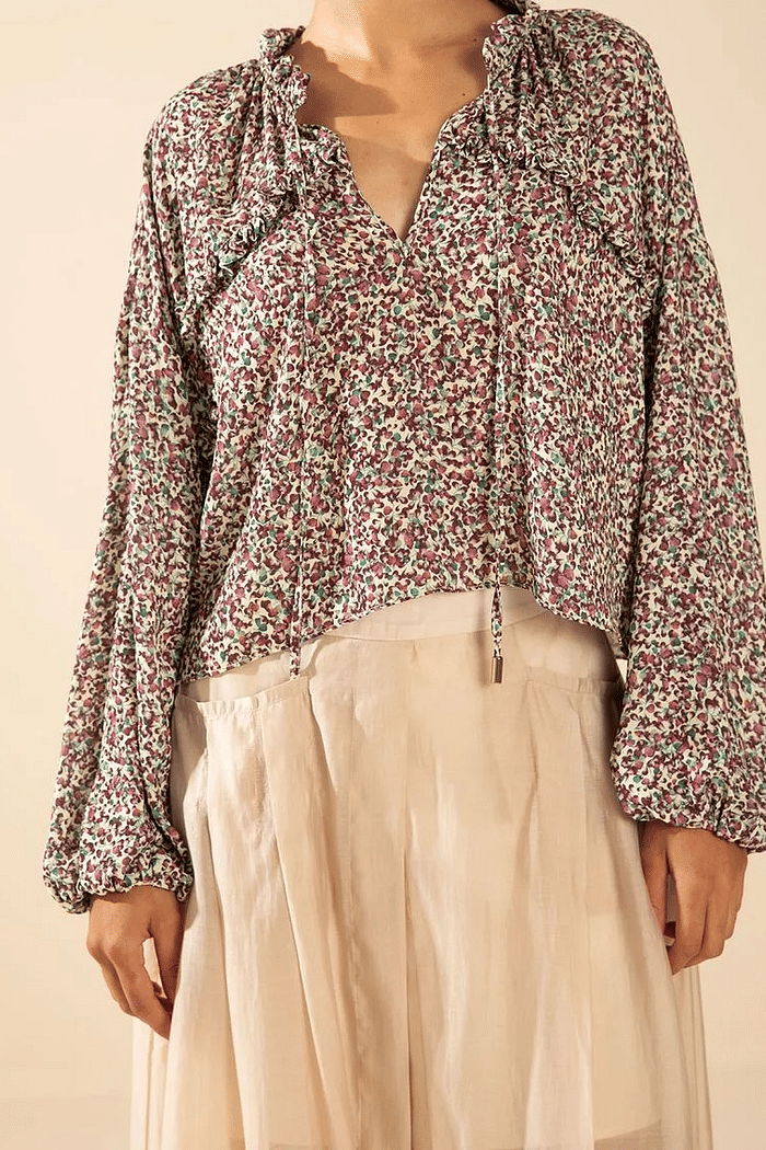 BLUSA SOLTA DECOTE V  MORENA ROSA