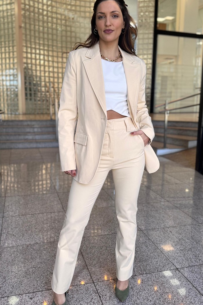 CALCA UNO BEGE MADEIRA ANIMALE