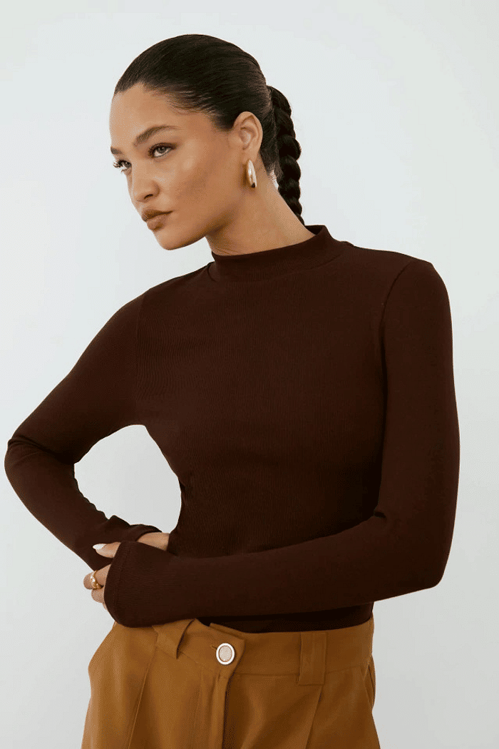 BLUSA CAROLINA  MARROM ESCURO