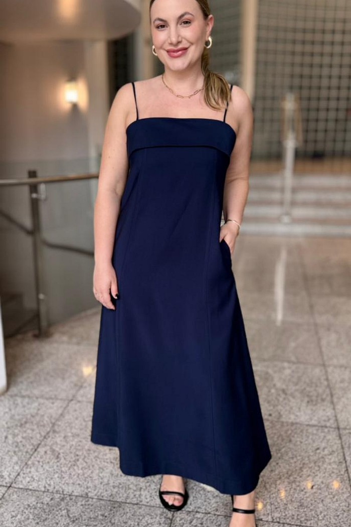 VESTIDO AMIRI AZUL MARINHO