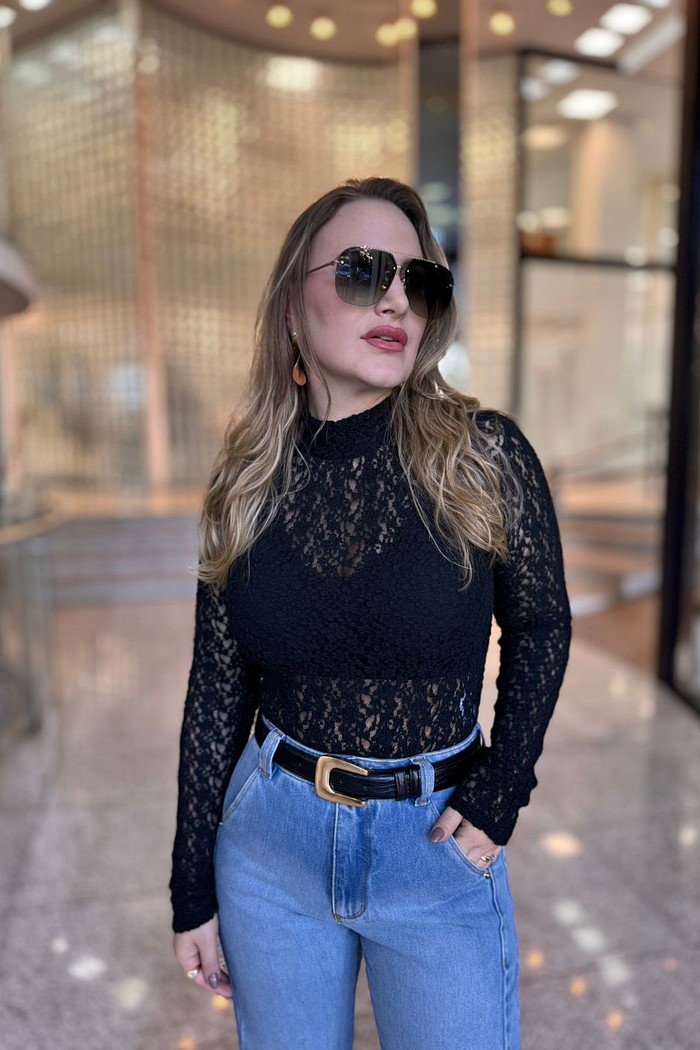 BODY MANGA LONGA ERIKA PRETO NV