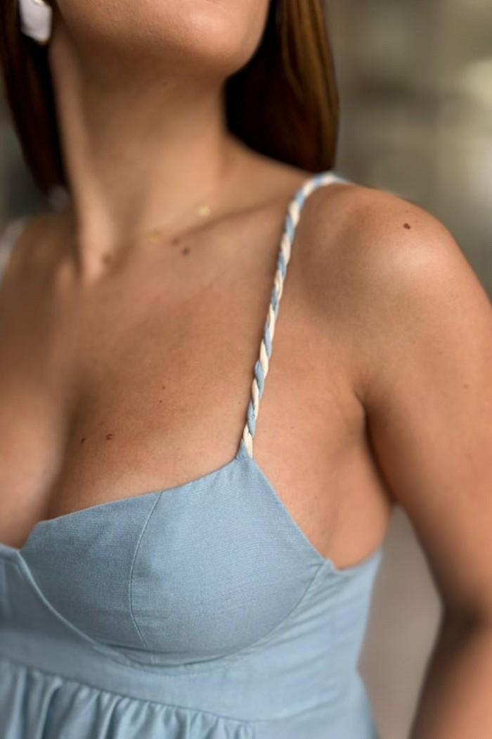 VESTIDO MIDI MEIA TACA AZUL ANIMALE