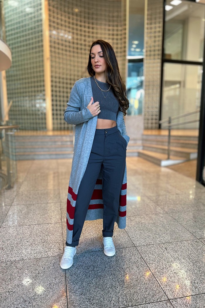 CARDIGAN MARCELA CINZA MESCLA CLARO JOHN JOHN