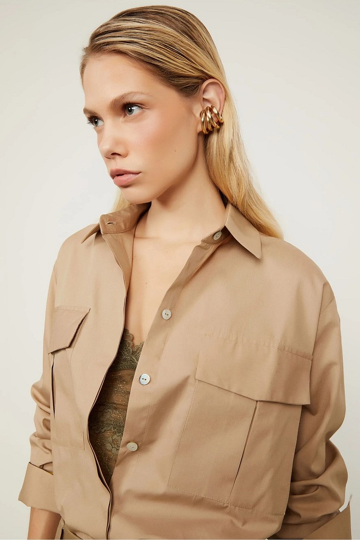 CAMISA TRICOLINE BEGE ANIMALE