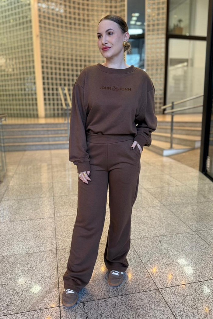 CALCA JJ SHINE CHOCO MARROM JOHN JOHN