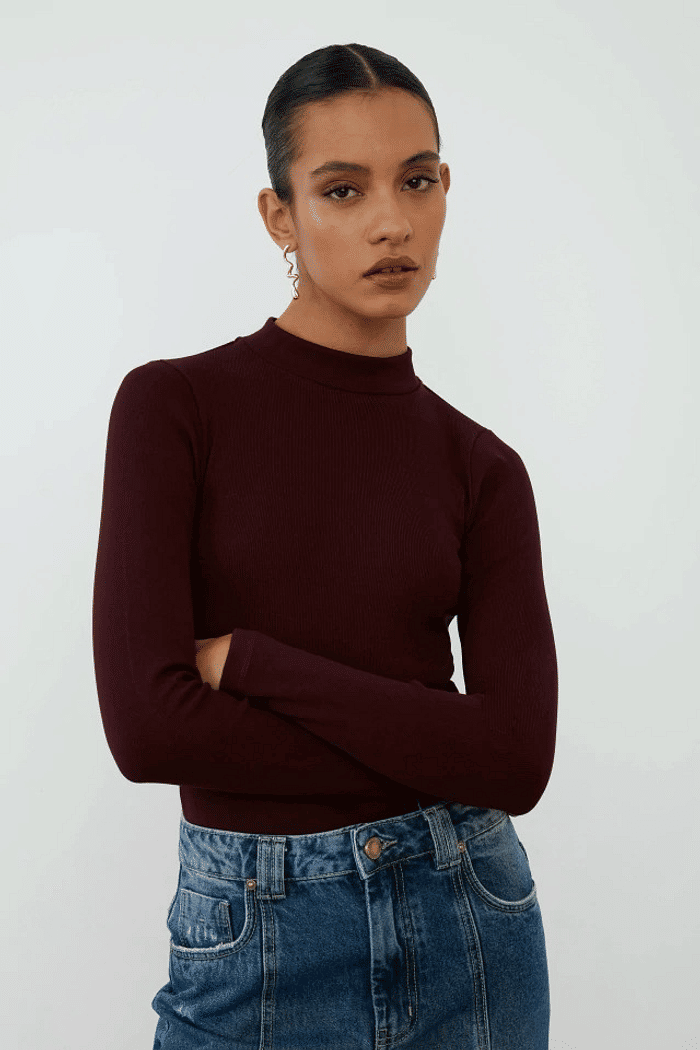 BLUSA CAROLINA VINHO ESCURO