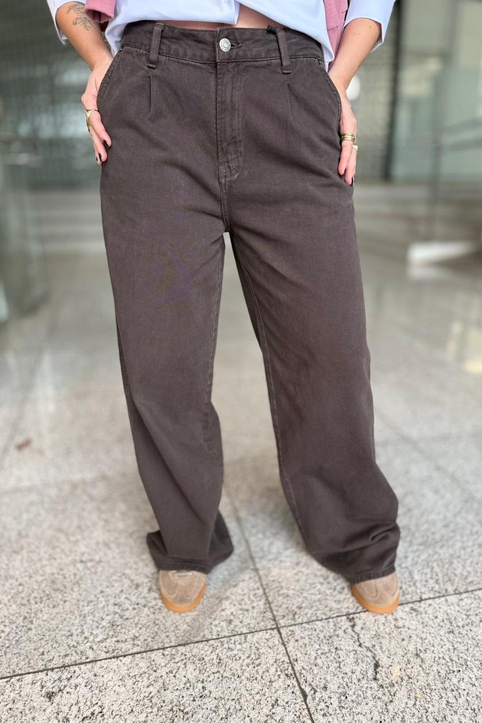 CALCA COLOR BAGGY BOLSO FACA MARROM CALVIN KLEIN