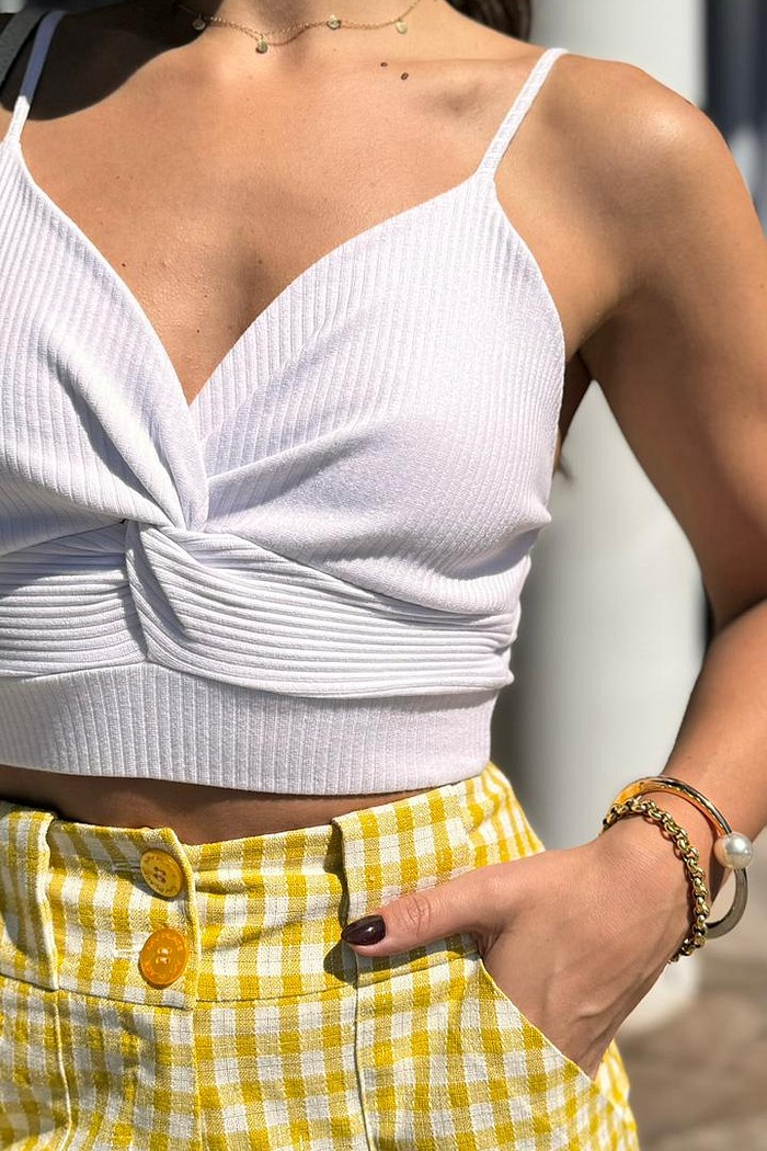 BLUSA DETALHE TORCIDO BRANCO CALVIN KLEIN