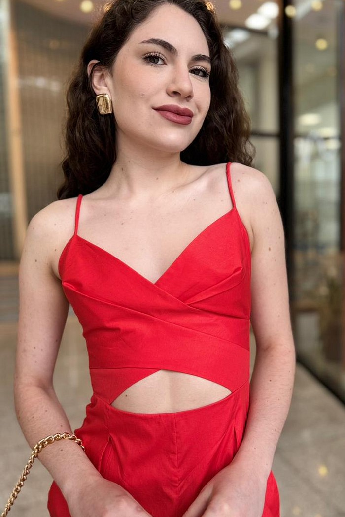 MACACAO BUSTO CRUZADO VERMELHO ANIMALE