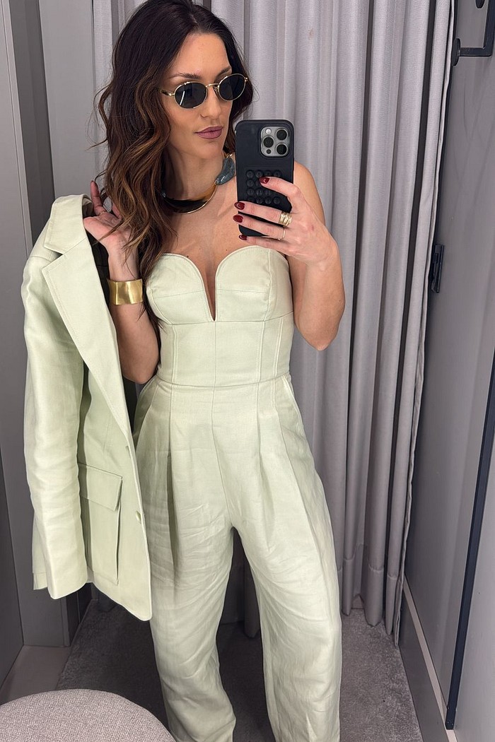 MACACAO ALGODAO COM LINHO VERDE ANIMALE