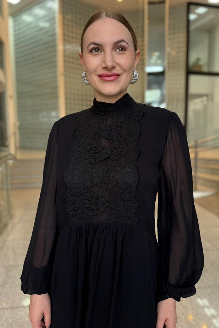 VESTIDO LIVIA COM RENDA PRETO ANIMALE