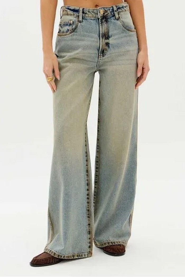 CALCA JEANS WIDE LEG HIGH LANÇA PERFUME