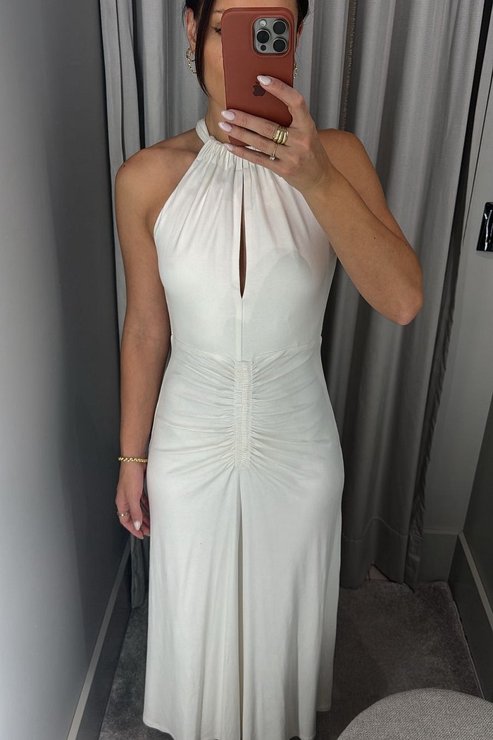 VESTIDO MIDI CAVA FRANCESA COM FRANZIDO MORENA ROSA