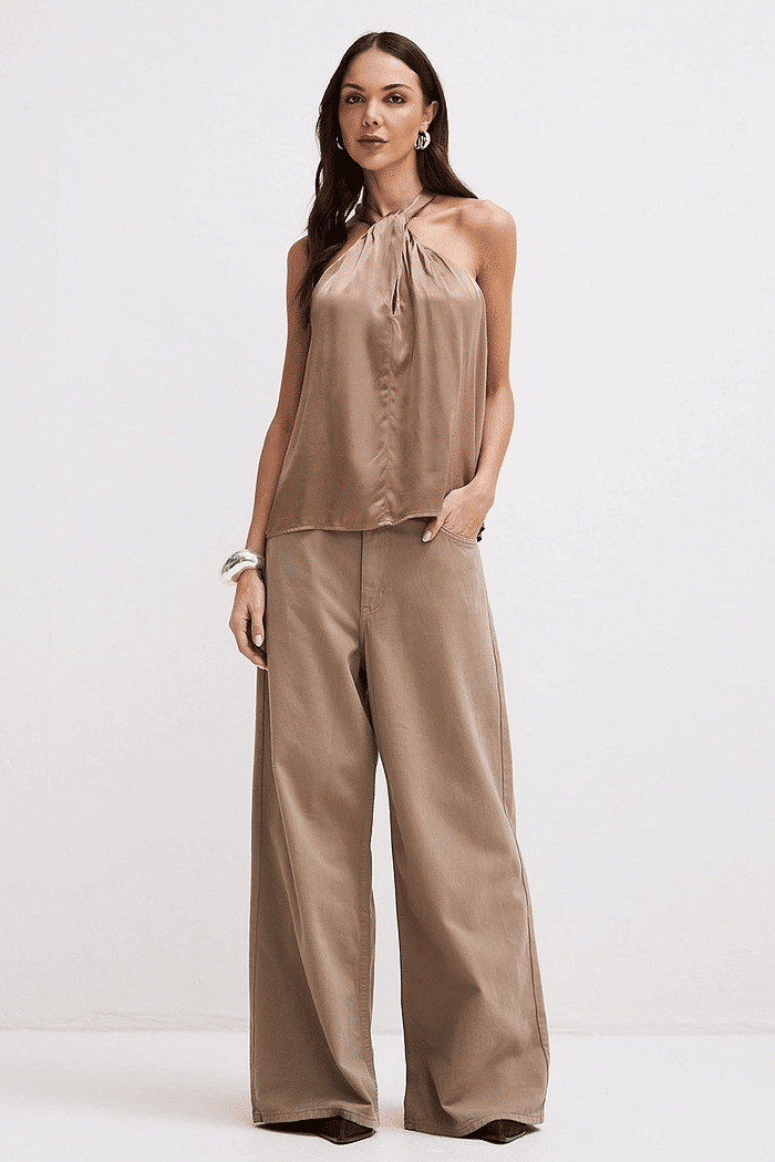 CALCA SARJA BAGGY MARROM NOZ MOSCADA FORUM