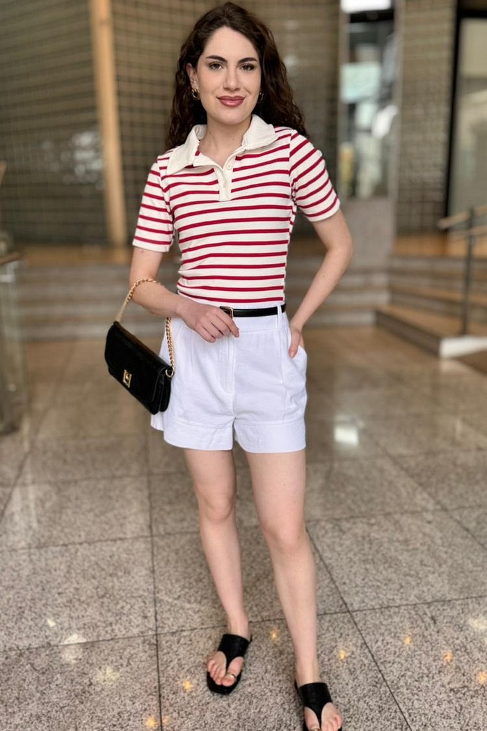 SHORT 2 BOTOES BRANCO MY PLACE