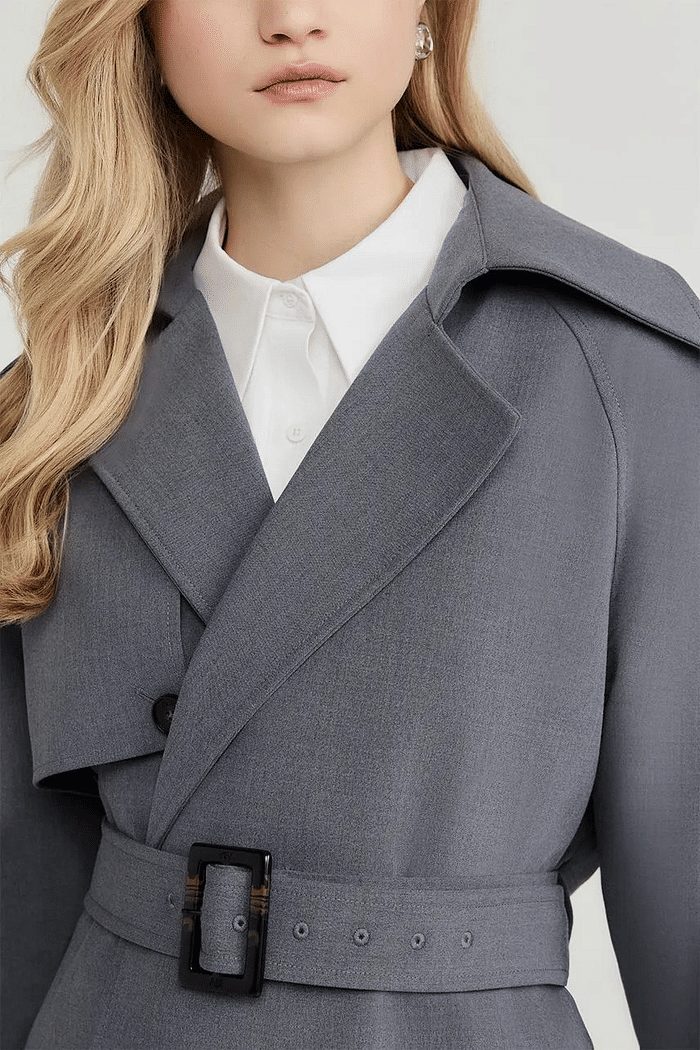 TRENCH COAT SAMANTHA  CINZA MESCLA ESCURO NV