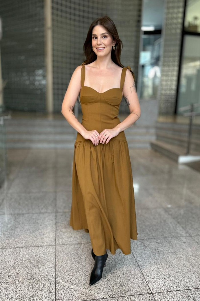 VESTIDO JACKIE  MARROM SELA NV