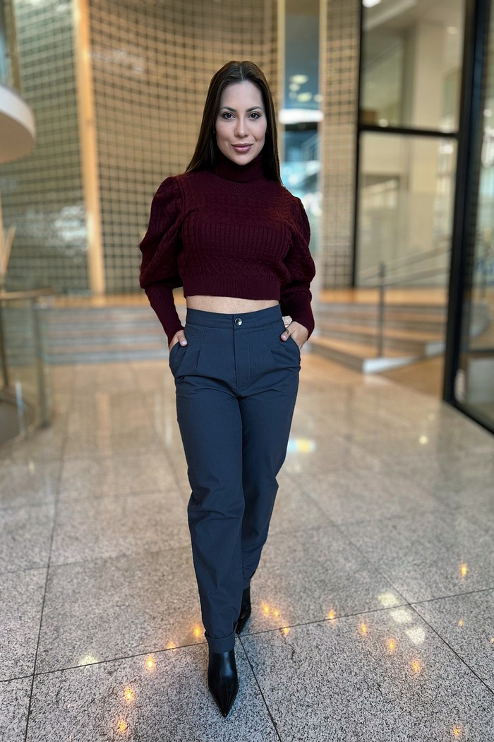 BLUSA CREOPPED MANGA LONGA LANÇA PERFUME