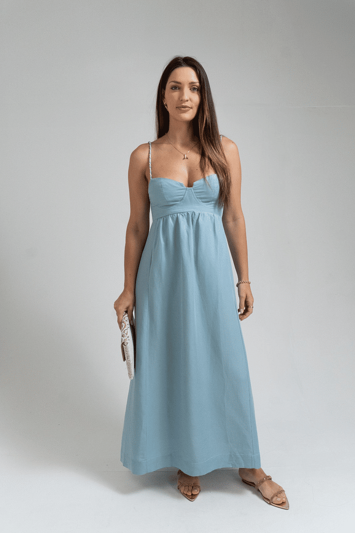 VESTIDO MIDI MEIA TACA AZUL ANIMALE