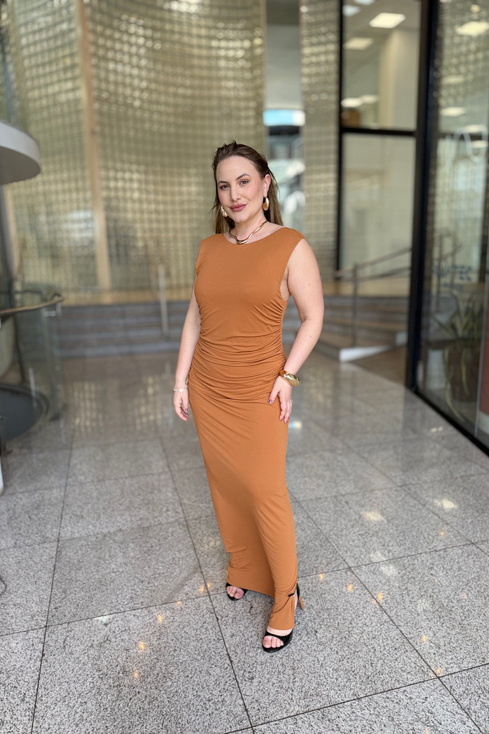 VESTIDO  MARROM ESPECIARIAS FORUM