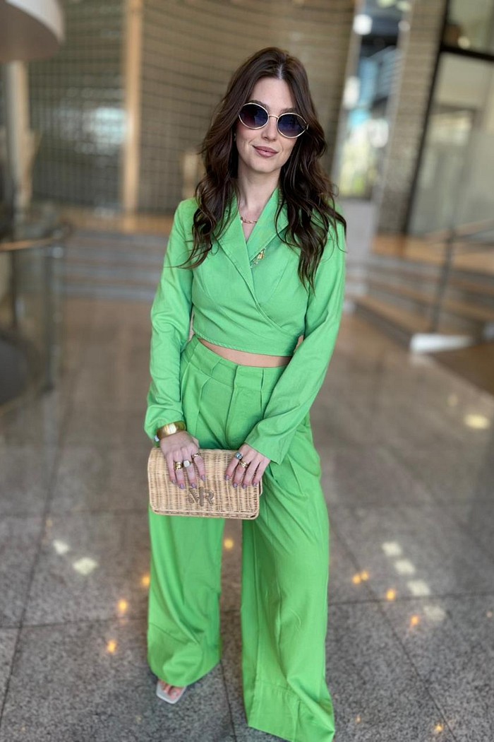 CALCA PANTALONA COS INTERMEDIARIO COM PREGAS MORENA ROSA