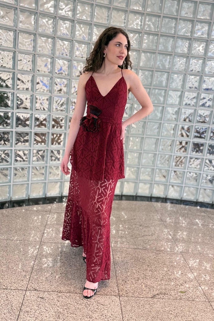 VESTIDO AJUSTADO DECOTE V MORENA ROSA