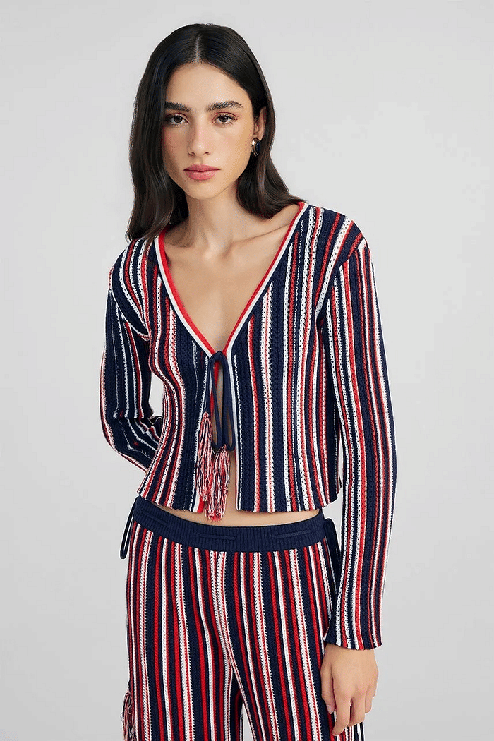 CASAQUETO TRICOT MARIE AZUL RETRO NV