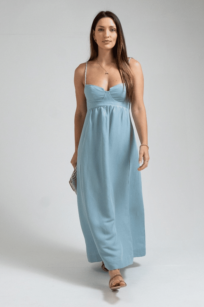 VESTIDO MIDI MEIA TACA AZUL ANIMALE