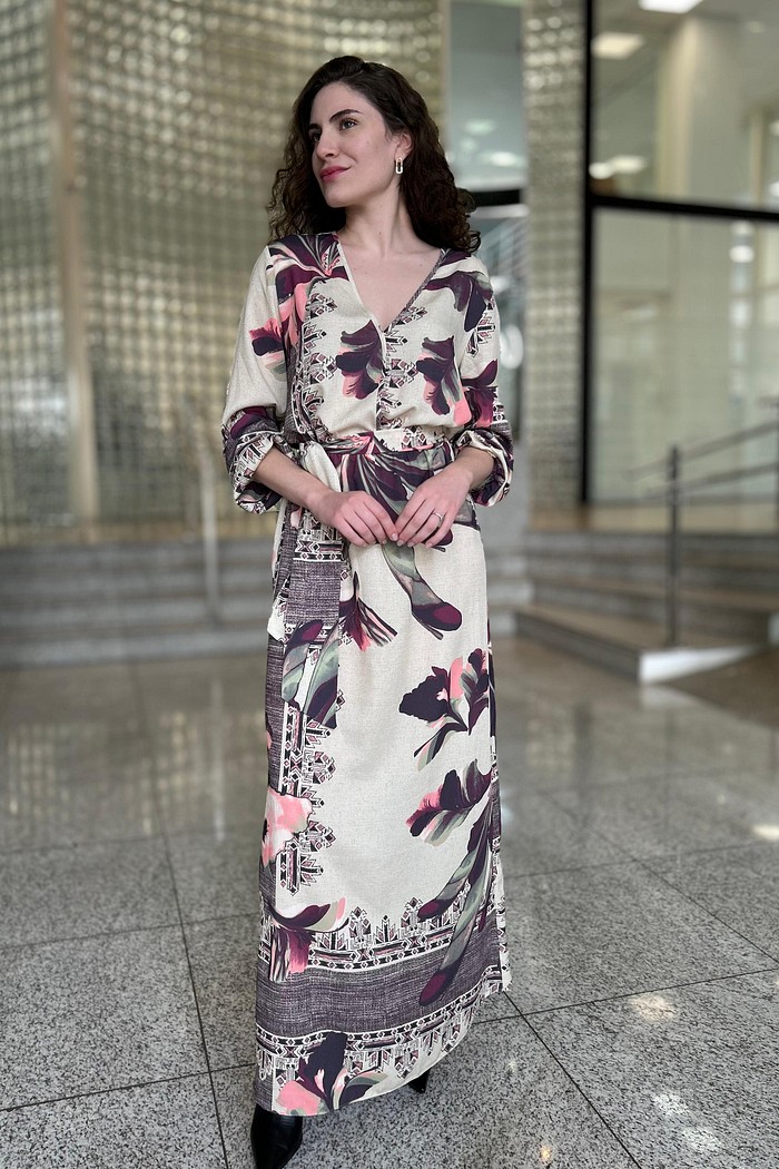 VESTIDO DECOTE TRANSPASSADO AMARRACAO MORENA ROSA