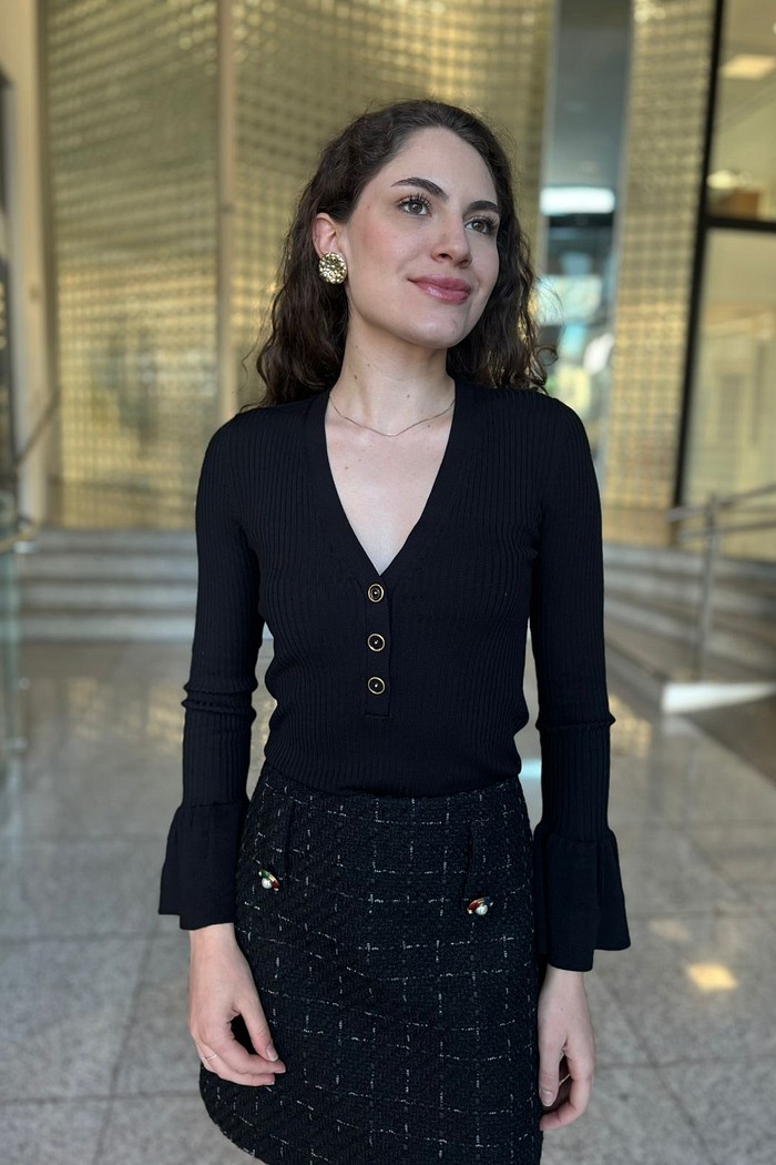 BLUSA TRICOT SILVIE  PRETO NV