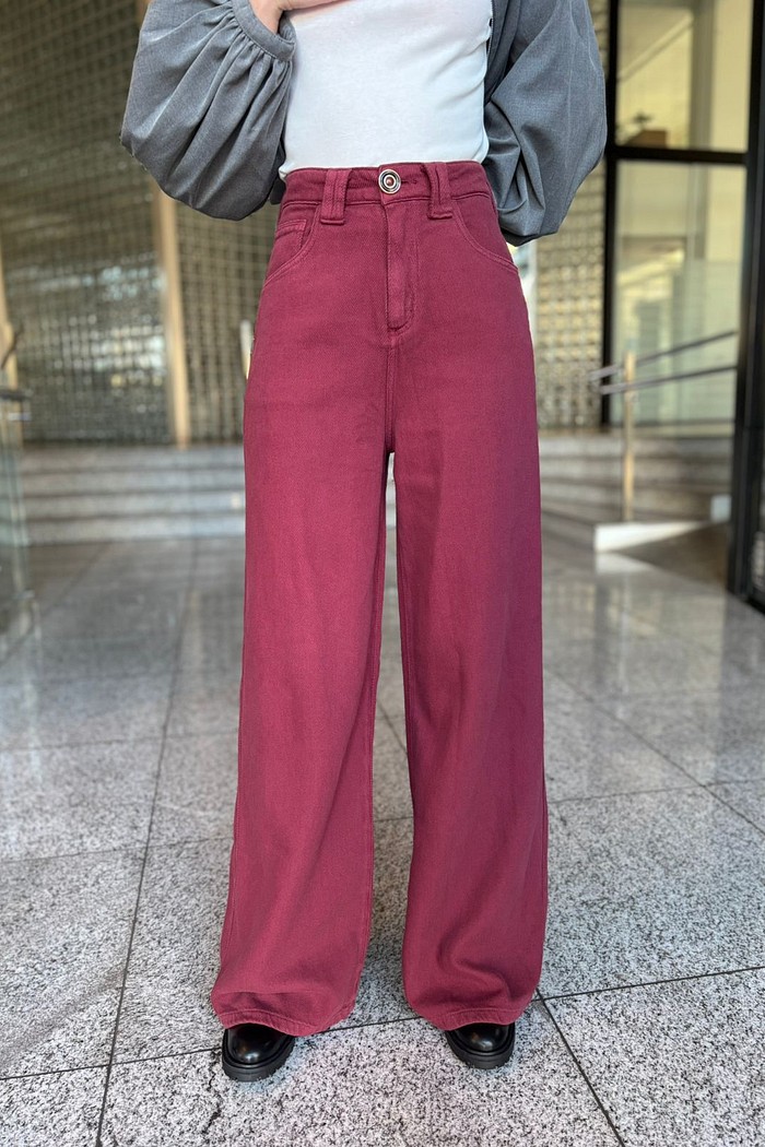 CALCA SARJA RELAXED HIGH BORDO LANÇA PERFUME