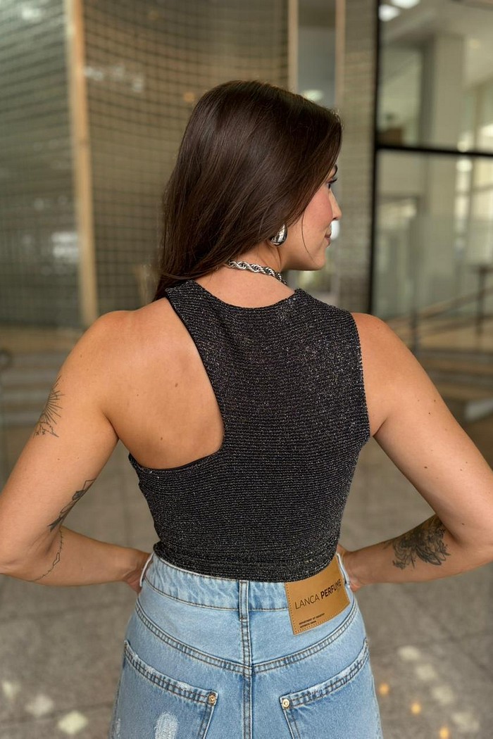 TOP MALHA ASSIMETRICO C/ LUREX MY PLACE