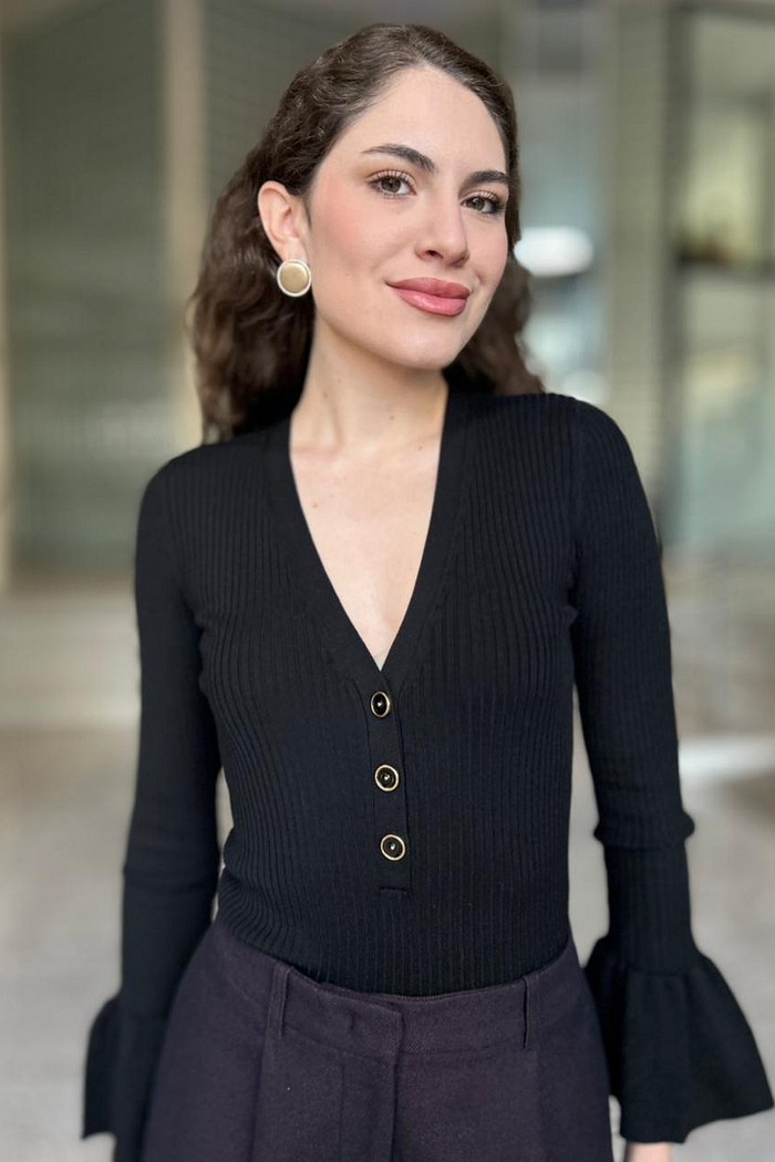 BLUSA TRICOT SILVIE  PRETO NV