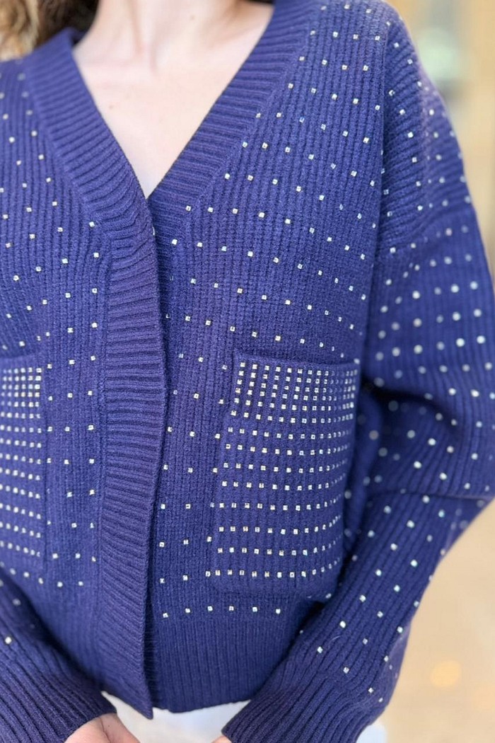 CARDIGAN GLIMMER AZUL MARINHO JOHN JOHN